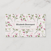 Muster Rosa und Grüne Wildblumen Visitenkarte (Vorderseite)