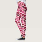 Muster Rosa und Rotes Herz Leggings (Links)