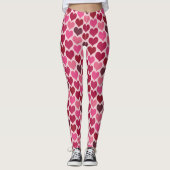 Muster Rosa und Rotes Herz Leggings (Vorderseite)