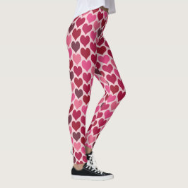 Muster Rosa und Rotes Herz Leggings