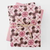 Muster Rosa und Schokolade Geschenkpapier Set (Beispiel)