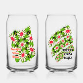 Muster Rosa und Weiße Blume Dosenglas (Vorderseite)