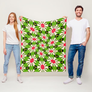 Muster Rosa und Weiße Blume Fleecedecke