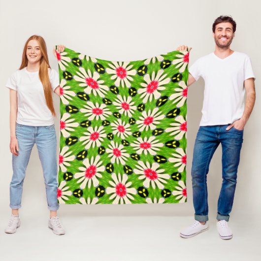 Muster Rosa und Weiße Blume Fleecedecke (Beispiel)