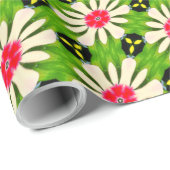 Muster Rosa und Weiße Blume Geschenkpapier (Rolleneckpunkt)