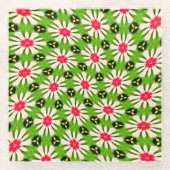 Muster Rosa und Weiße Blume Glasuntersetzer (Vorderseite)