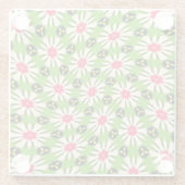 Muster Rosa und Weiße Blume Glasuntersetzer (Rückseite)