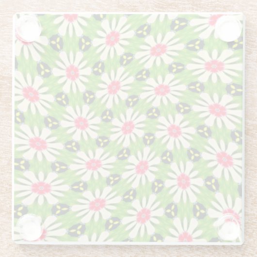 Muster Rosa und Weiße Blume Glasuntersetzer (Rückseite)