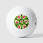 Muster Rosa und Weiße Blume Golfball (Vorderseite)