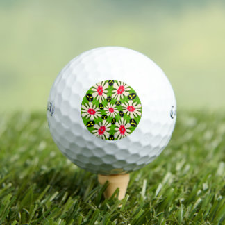 Muster Rosa und Weiße Blume Golfball