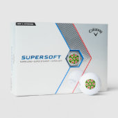 Muster Rosa und Weiße Blume Golfball (Verpackung)