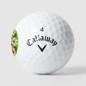 Muster Rosa und Weiße Blume Golfball (Logo)
