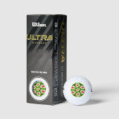 Muster Rosa und Weiße Blume Golfball (Verpackungen)