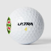 Muster Rosa und Weiße Blume Golfball (Logo)