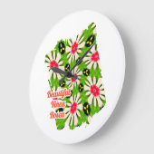 Muster Rosa und Weiße Blume Große Wanduhr (Winkel)