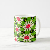 Muster Rosa und Weiße Blume Kaffeetasse (VorderseiteRechts)