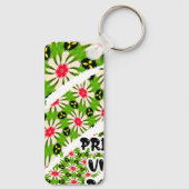 Muster Rosa und Weiße Blume Schlüsselanhänger (Rückseite)