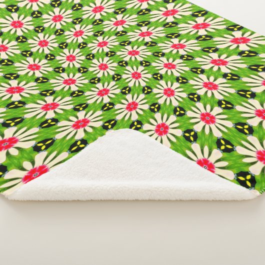 Muster Rosa und Weiße Blume Sherpadecke (3/4)