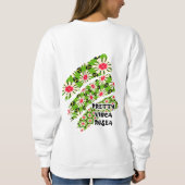 Muster Rosa und Weiße Blume Sweatshirt (Rückseite)