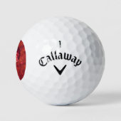 Muster Rose in Herzform, Blume der Liebe Geschenk Golfball (Logo)