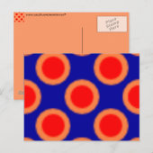 Muster rot, blau, orange postkarte (Vorne/Hinten)