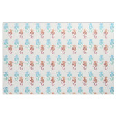 Muster Rot-Blau-Seepferde Stoff (Fat Quarter (45,7 x 55,9 cm))