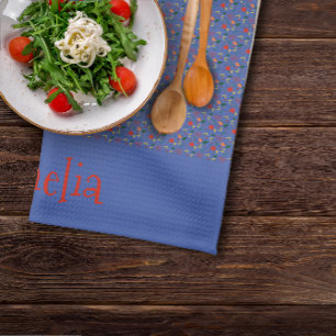 Muster rot gelb mini wildblume blau geschirrtuch