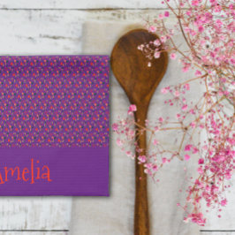 Muster Rot gelbe Mini-Wildblume lila Geschirrtuch