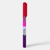 Muster Rot, Rosa und Lila Streifen Case-Mate iPhone Hülle (Rückseite / Rechts)