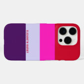 Muster Rot, Rosa und Lila Streifen Case-Mate iPhone Hülle (Rückseite (Horizontal))
