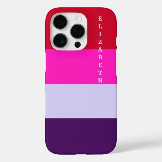 Muster Rot, Rosa und Lila Streifen Case-Mate iPhone Hülle (Rückseite)