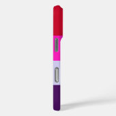 Muster Rot, Rosa und Lila Streifen Case-Mate iPhone Hülle (Rückseite / Rechts)