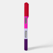 Muster Rot, Rosa und Lila Streifen Case-Mate iPhone Hülle (Rückseite / Rechts)