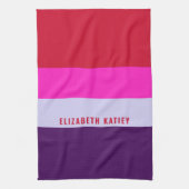 Muster Rot, Rosa und Lila Streifen Geschirrtuch (Vertikal)