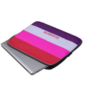 Muster Rot, Rosa und Lila Streifen Laptopschutzhülle (Vorne Knopf)