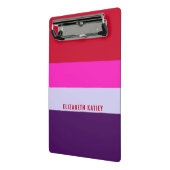 Muster Rot, Rosa und Lila Streifen Mini Klemmbrett (Gewinkelt2)