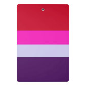 Muster Rot, Rosa und Lila Streifen Mini Klemmbrett (Rückseite)