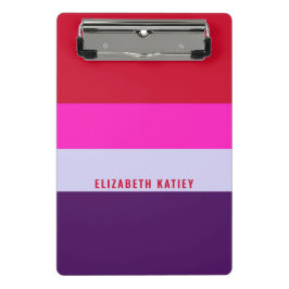 Muster Rot, Rosa und Lila Streifen Mini Klemmbrett