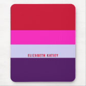 Muster Rot, Rosa und Lila Streifen Mousepad (Vorne)