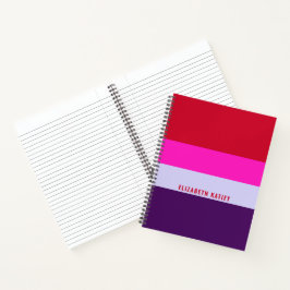 Muster Rot, Rosa und Lila Streifen Notizblock