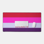 Muster Rot, Rosa und Lila Streifen Schreibtischunterlage (Tastatur & Maus)