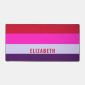 Muster Rot, Rosa und Lila Streifen Schreibtischunterlage (Vorderseite)