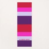 Muster Rot, Rosa und Lila Streifen Yogamatte (Vorderseite)