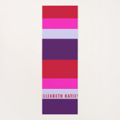 Muster Rot, Rosa und Lila Streifen Yogamatte (Rückseite)