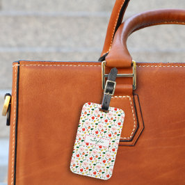 Muster Rot und Gelb Wildblumen Gepäckmarke Gepäckanhänger