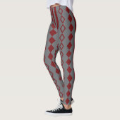 Muster Rot und Grau Harlequin und Streifen Leggings (Links)