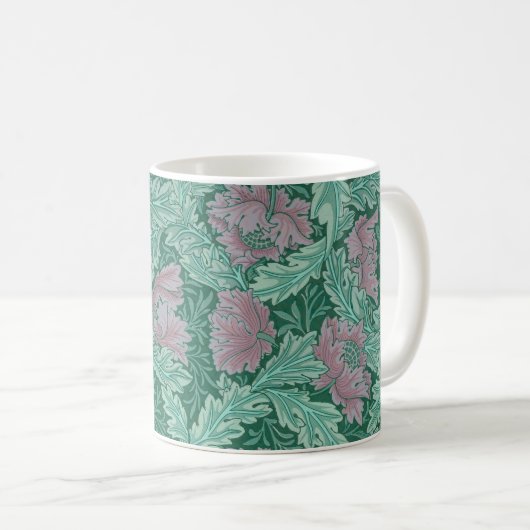 Muster Rot und Grün (von William Morris) Kaffeetasse (VorderseiteRechts)