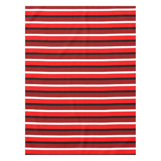 Muster Rot und Maroon Rot Streifen Tischdecke (Vorderseite)