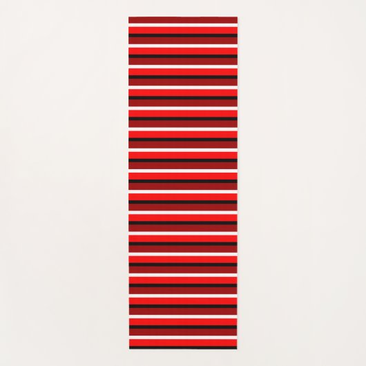 Muster Rot und Maroon Rot Streifen Yogamatte (Vorderseite)