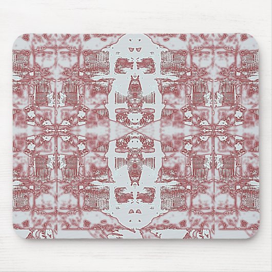 Muster Rot und Silber Mousepad (Vorne)